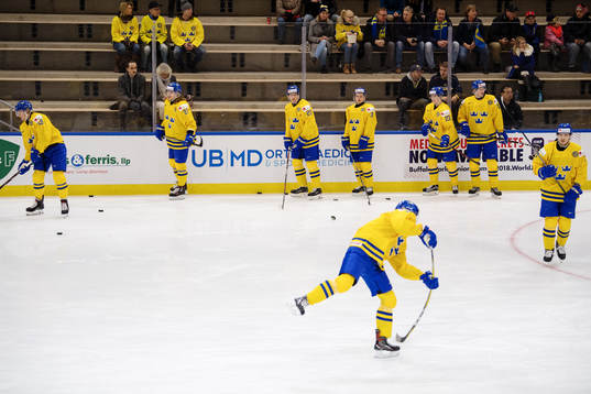Sveriges spelare värmer upp