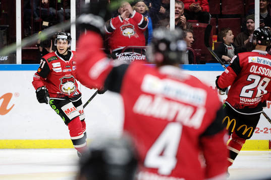 Malmö Redhawks Andy Miele jublar
