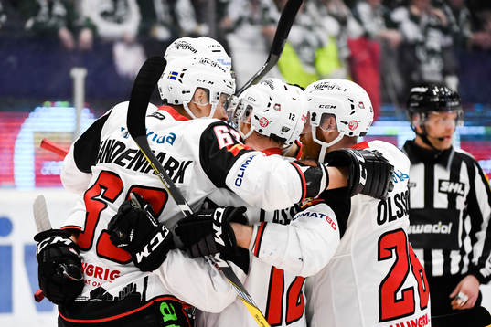 Malmö Redhawks spelare jublar