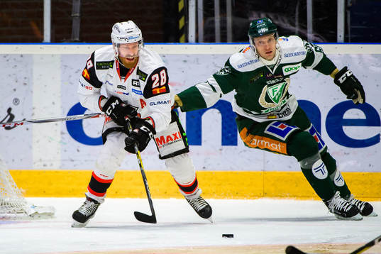 Malmö Redhawks Jens Olsson och Färjestads Johan Ryno