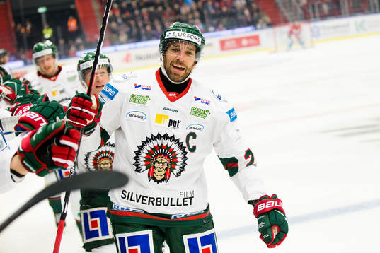 Frölundas Joel Lundqvist jublar