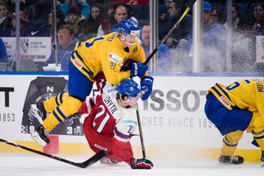 Sveriges Jesper Boqvist och Tjeckiens Filip Chytil