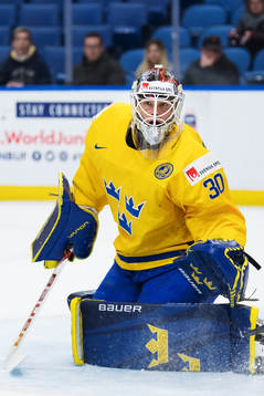 Sveriges målvakt Filip Gustavsson
