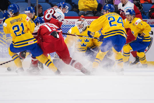 Sveriges Jesper Boqvist, Rasmus Dahlin, målvakt Filip