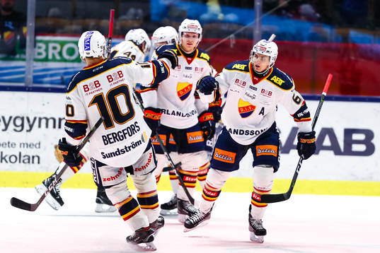 Djurgårdens Niclas Bergfors och Markus Ljungh jublar