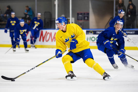 Gustav Lindström på Sveriges träning