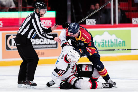 Djurgårdens Marcus Högström och Malmö Redhawks Max