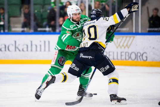 Rögles Bryan Lerg och HV71 Lawrence Pilut