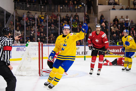 Sveriges Lias Andersson jublar