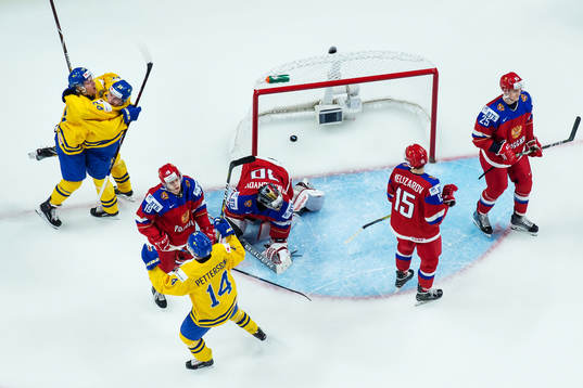 Sveriges Lias Andersson, Alexander Nylander och Elias