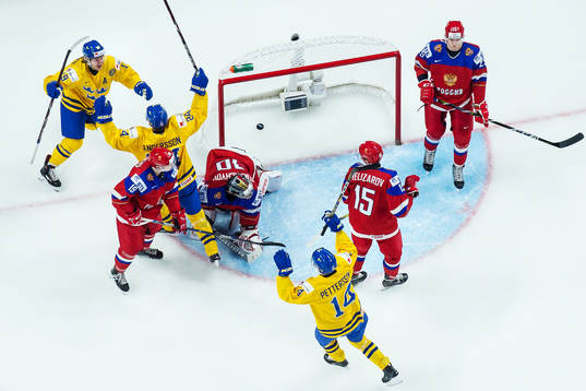 Sveriges Lias Andersson, Alexander Nylander och Elias
