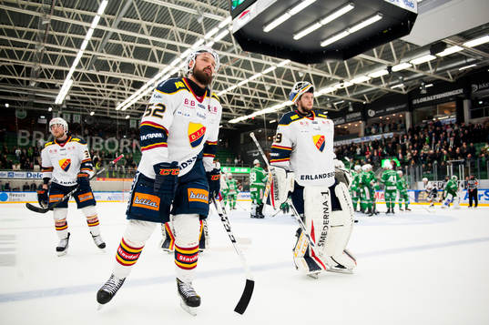 Djurgårdens Mikael Ahlén och målvakt Adam Reideborn