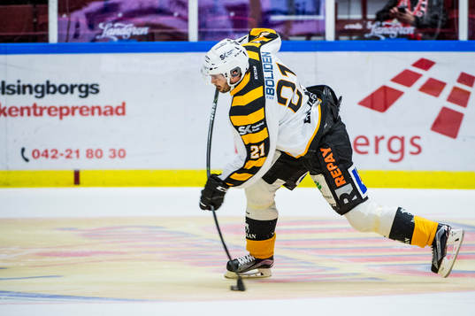 Skellefteås Jimmie Ericsson innan ishockeymatchen i SHL