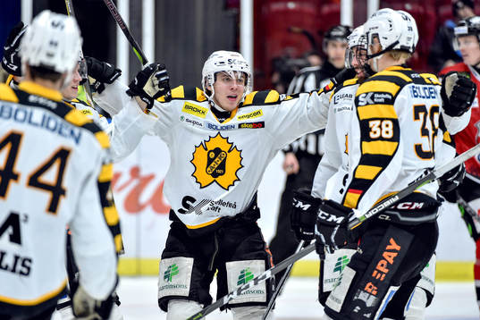 Skellefteås Andreas Wingerli jublar med lagkamrater