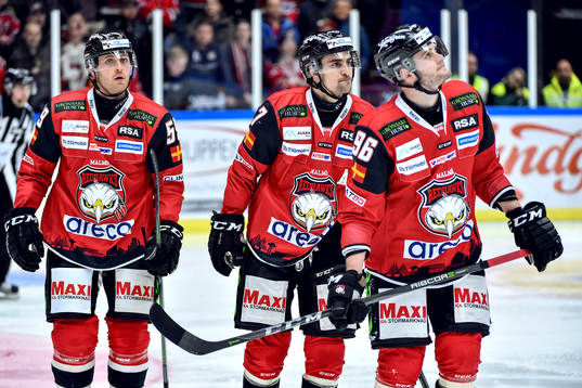 Malmö Redhawks Anton Mylläri, Nils Andersson och Kim