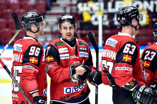 Malmö Redhawks Kim Rosdahl, Nils Andersson och Fredrik