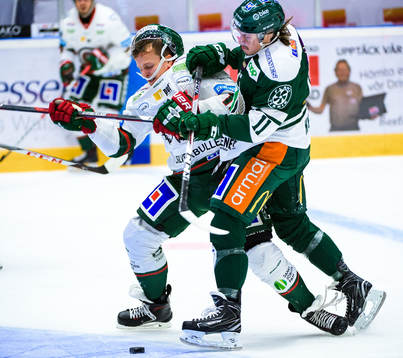 Frölundas Max Friberg och Färjestads Joakim Nygård