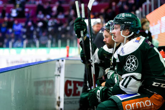 Färjestads Dick Axelsson och Joakim Nygård deppar
