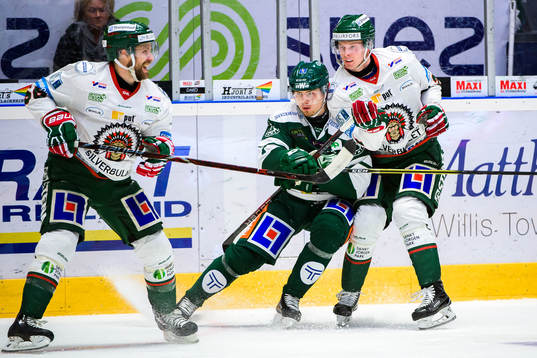 Frölundas Jonathan Sigalet, Färjestads Johan Ivarsson och