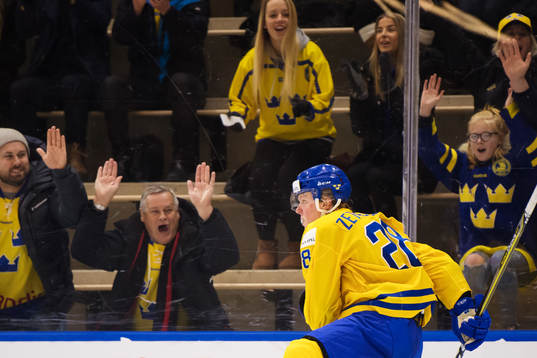 Sveriges Fabian Zetterlund jublar