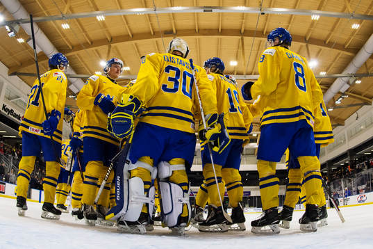 Sveriges spelare jublar