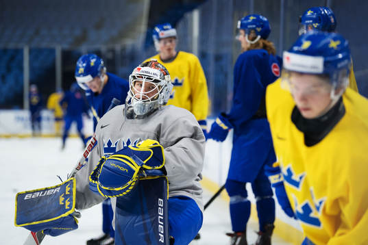 Filip Gustavsson på Sveriges träning