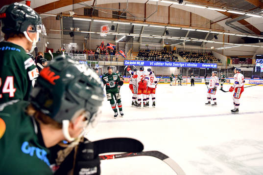 Västerviks Christopher Fish jublar med lagkamrater