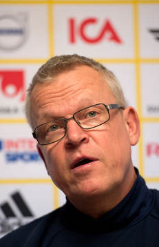 Sveriges förbundskapten Janne Andersson vid en