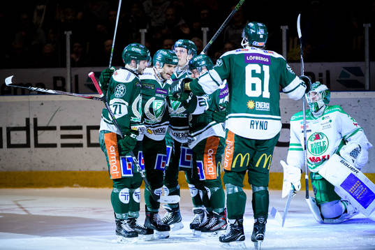 Färjestads Jesse Virtanen, Martin Johansson, Joakim
