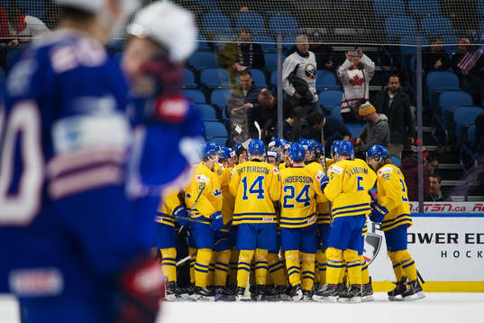 Sveriges spelare jublar