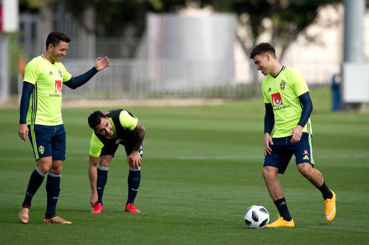 Sveriges Jiloan Hamad, Jordan Larsson och Kerim Mrabti