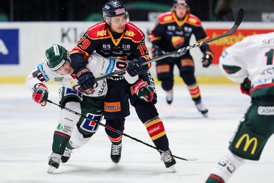Frölundas Joel Mustonen och Djurgårdens Rene Bourque