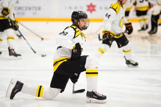 Brynäs Marcus Westfält före ishockeymatchen i SHL mellan