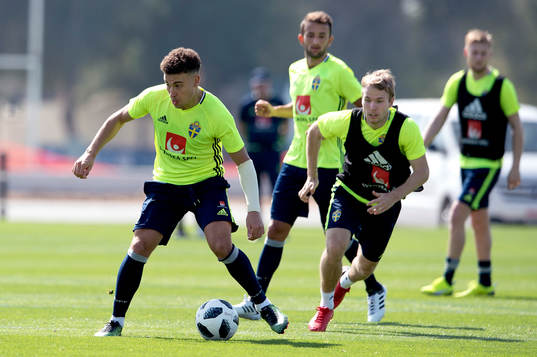 Sveriges Jordan Larsson och Oscar Lewicki