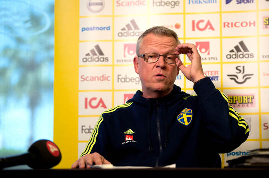 Sveriges förbundskapten Janne Andersson vid en