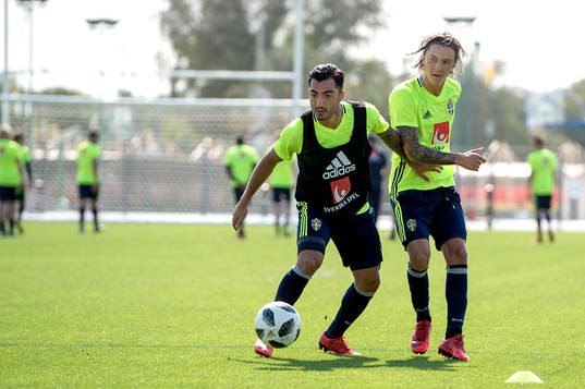 Sveriges Jiloan Hamad och Kristoffer Olsson