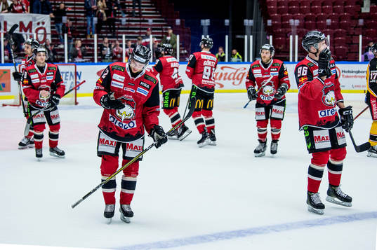 Malmö Redhawks spelare deppar
