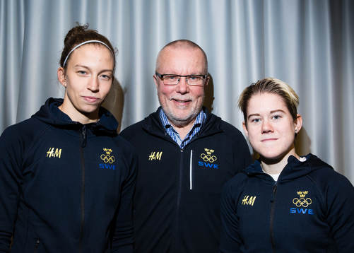 Sveriges Emilia Ramboldt, förbundskapten Leif Boork och