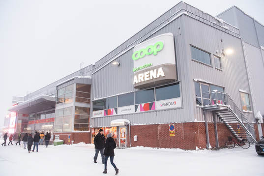 Coop Norrbotten arena exteriör före ishockeymatchen i SHL