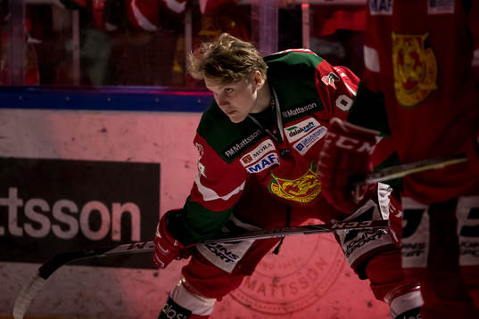 Moras David Kase  i ishockeymatchen i SHL mellan Mora och