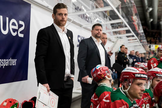 Moras Daniel Hermansson i ishockeymatchen i SHL mellan Mora