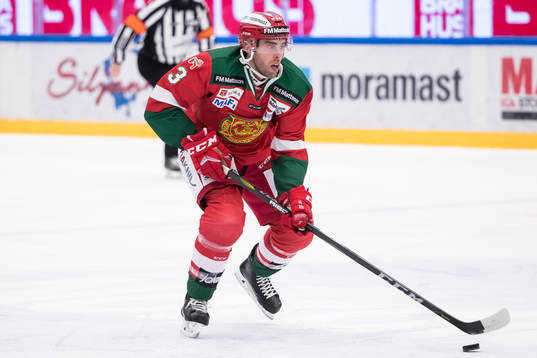 Moras Brandon Gormley  i ishockeymatchen i SHL mellan Mora