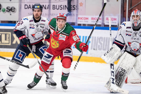 Linköpings Eddie Larsson och Moras Mathias Bromé och