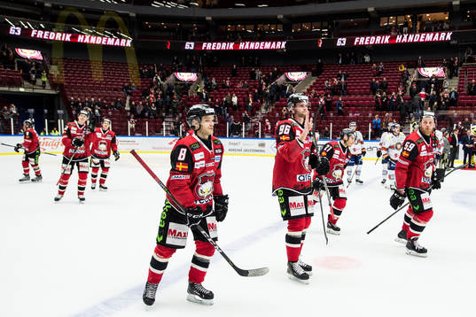 Malmö Redhawks Johan Olofsson, Kim Rosdahl och Anton