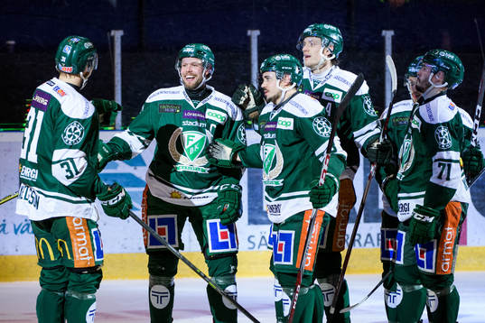 Färjestads Dick Axelsson, Alexander Johansson, Jens