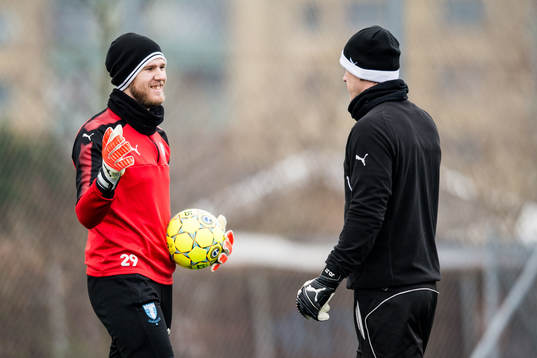 Malmö FFs målvakt Fredrik Andersson och målvakt Johan
