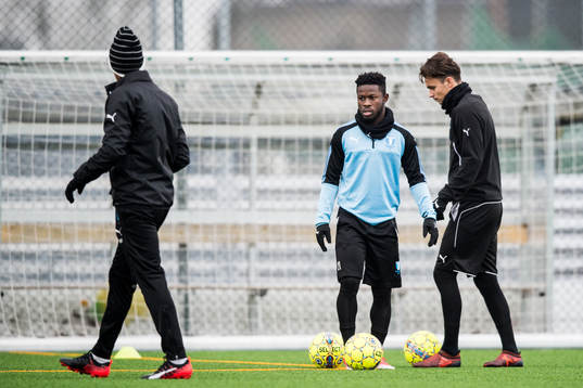 Malmö FFs Kingsley Sarfo och Andreas Vindheim