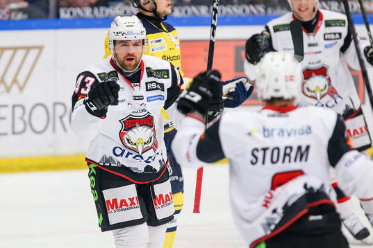 Malmö Redhawks Nichlas Hardt och Frederik Storm jublar