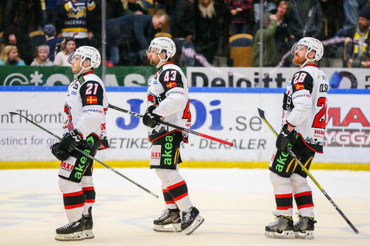 Malmö Redhawks Andy Miele , Nichlas Hardt och Jens Olsson