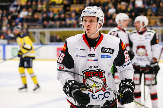 Malmö Redhawks Tobias Ekberg  jublar